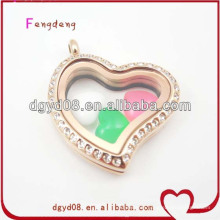 30mm Stainless Steel Floating Locket Gold Plated Jewelry